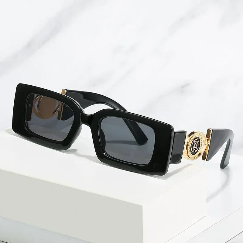 2026 New Retro Square Sunglasses for Women Men Flower Decoration Fashion Ladies Sun Glasses Ins Hot Shading Eyewear UV400