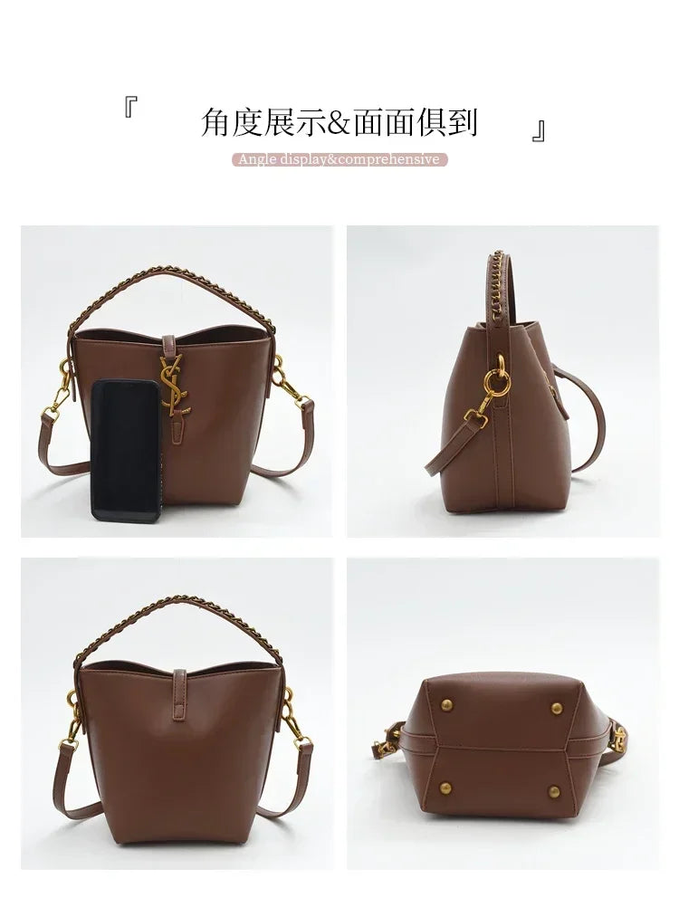 2026 Summer New! Light - Luxury Women's Bucket Bag - High - End Niche Design, Stylish Shoulder Messenger for All Occasions