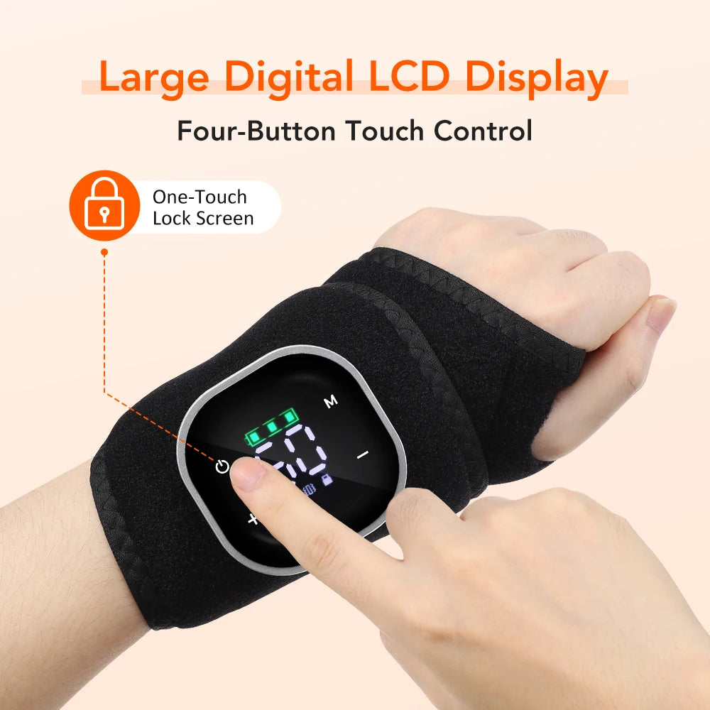 Electric Cordless Heated Ankle Guard Massager for Right or Left Foot Vibration Massage Wristband Hot Compress Ankle Wrist Brace