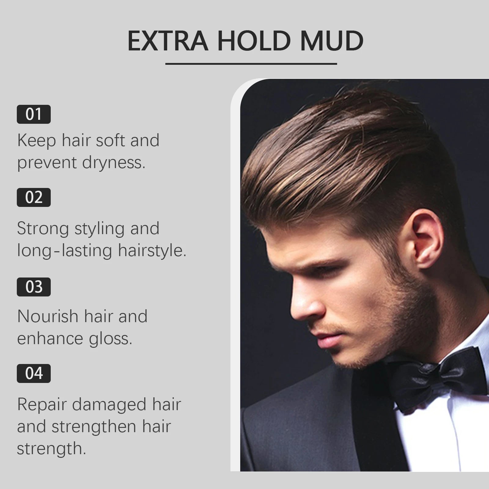 Keratin Hair Styling Cream Strong Hold Reduce Curly Matte Finished Keep Smoothing Non Sticky Improve Frizz Men Hair Shaping Gel