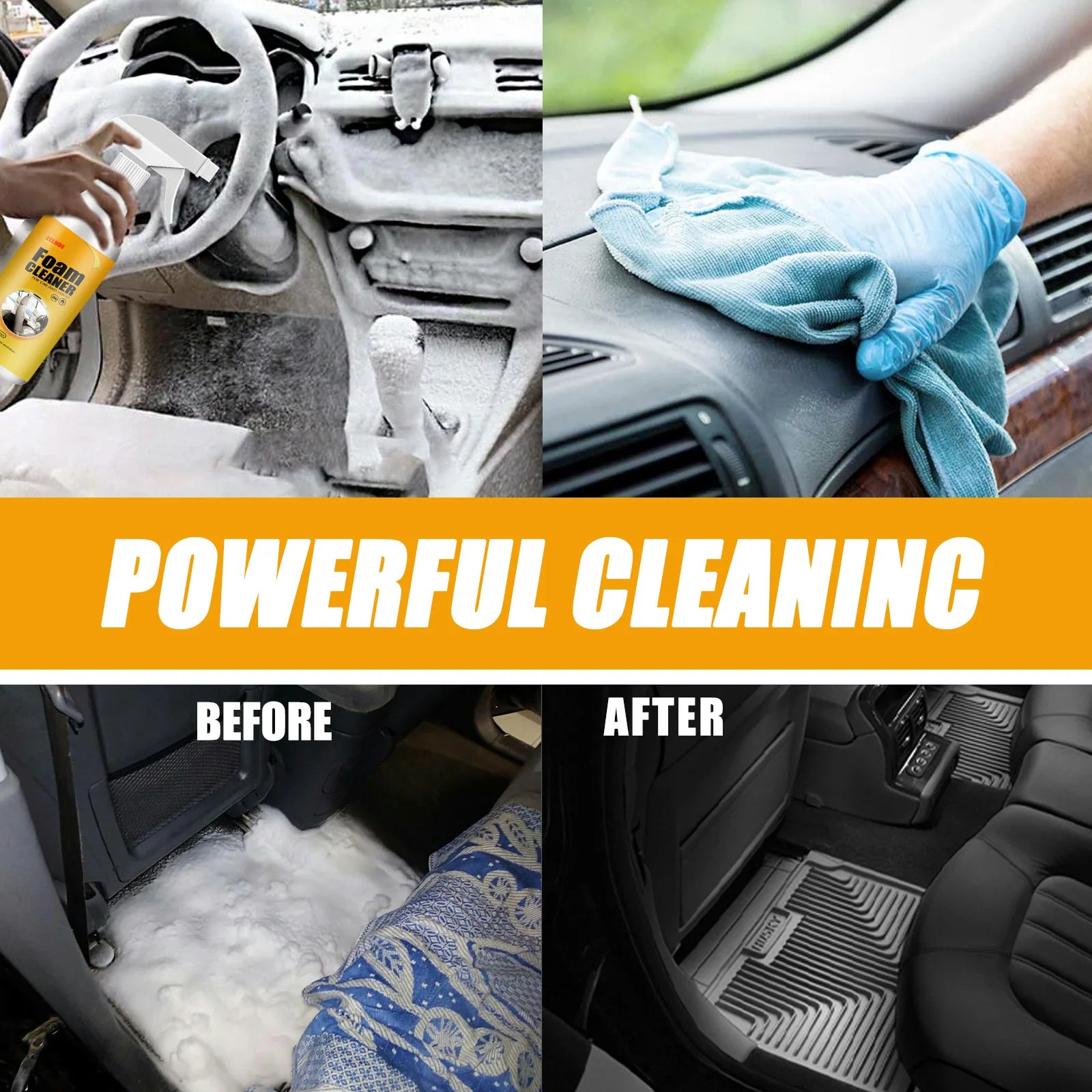 Multi-purpose Foam Cleaning Agent Automoive Car Interior Home Foam Cleaning Spray Interior Maintenance Wash Cleaning Foam Spray