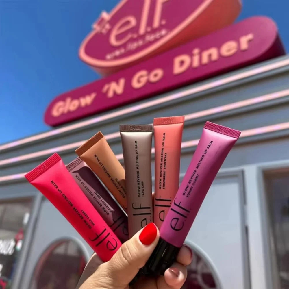 Elf New Glow Reviver Lip Gloss Candy Divine Wine Tinted Lightweight Moisturizing Nutritious Lip Oil Plump Lip Makeup Cosmetics