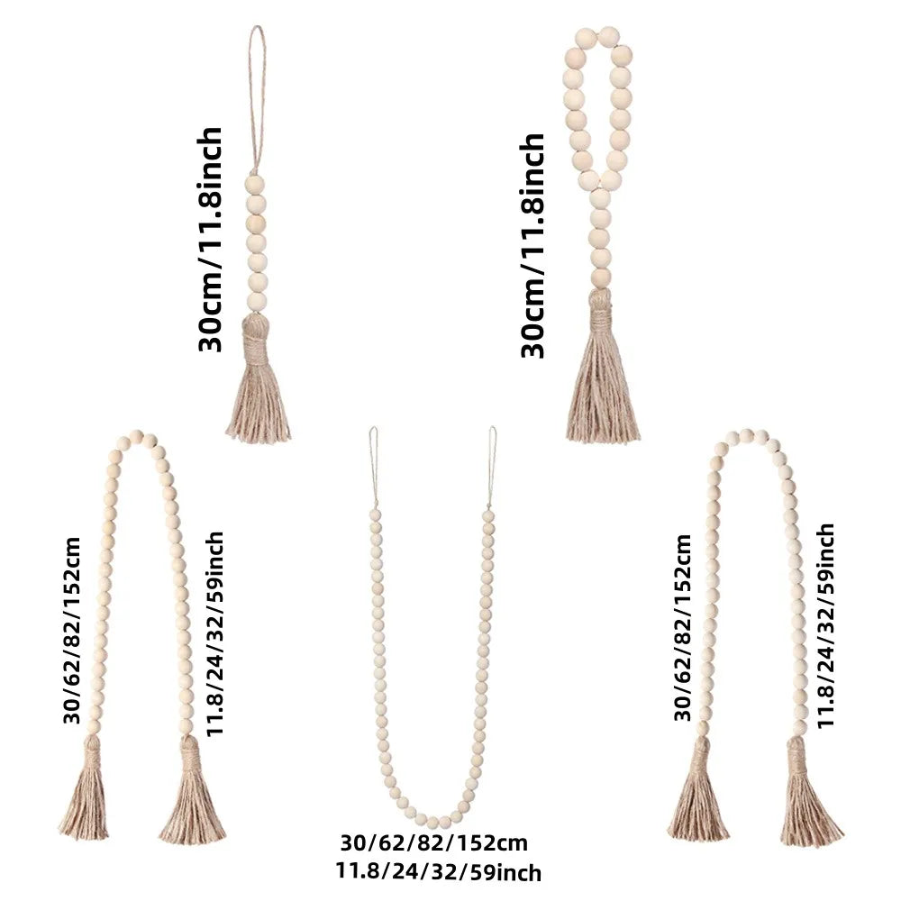 Farmhouse Wall Hanging Home Decor DIY Handmade  Tassel Bead Ornament Boho Gift with Tassels Decor Prayer Boho Beads