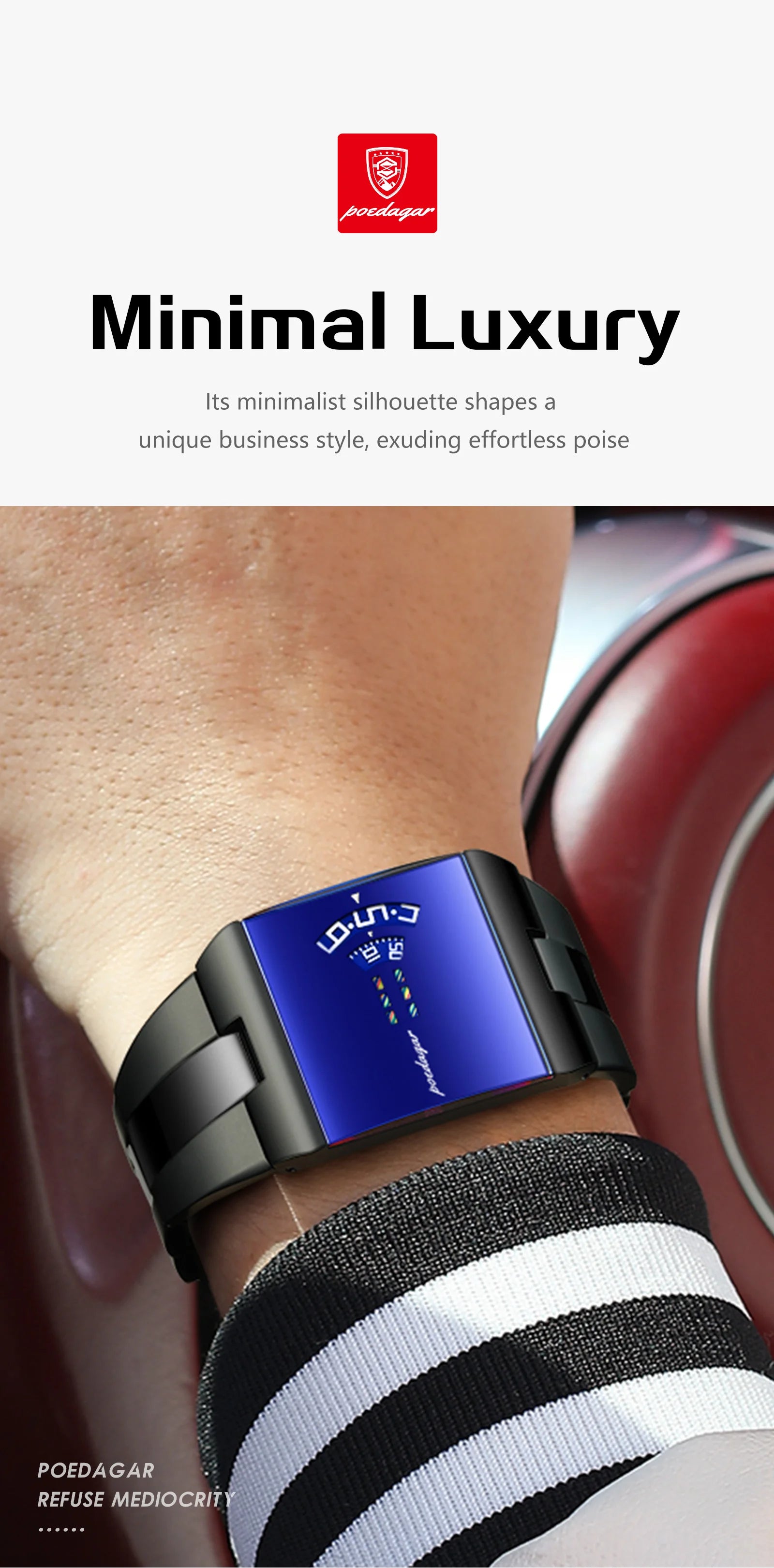 POEDAGAR Top Unique Men Clock Waterproof Fashion Casual Man Wristwatch Stainless Steel Original Sport Quartz Men's Watches Reloj