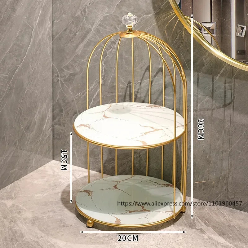 Metal Makeup Organizer Cosmetic Organiser Cosmetic storage Shelf Bathroom Tabletop Organiser Toilet Vanity Organiser Makeup Box