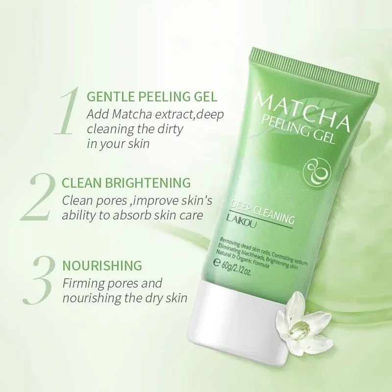 LAIKOU Matcha Exfoliating Exfoliate Peeling Gel Facial Scrub Moisturise  Nourishing Repair Scrubs Face Cream Skin Care