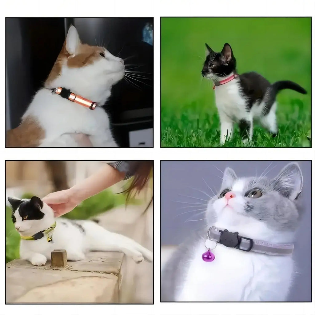 2 PC cat and dog footprints really reflective pet collar+strip reflective pet collar, reflective anti-lost pet collar.