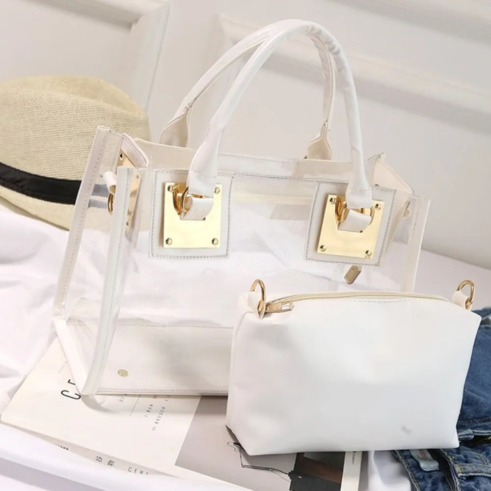 Large Summer Clear Totes Bags Transparent PVC Women Handbags Crossbody Clutch Purse Shoulder Messenger Bag The Songkran Festival