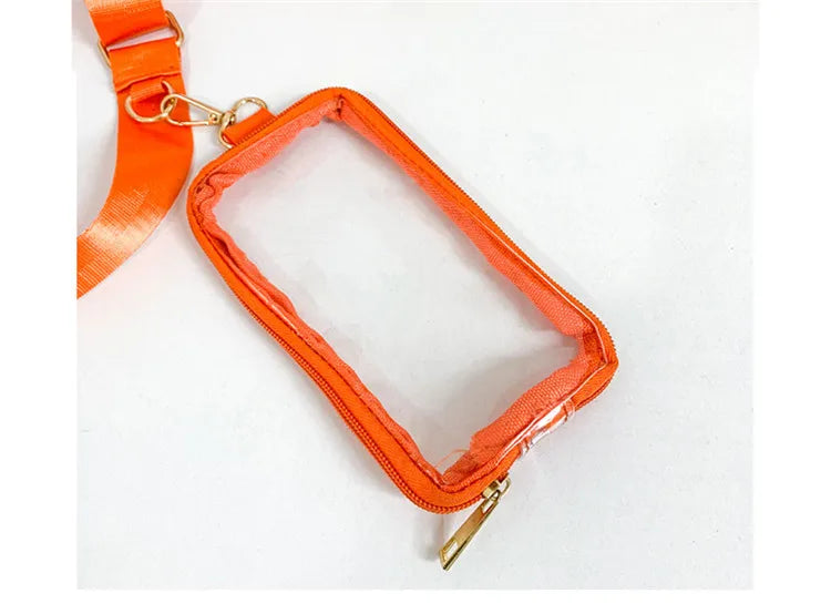PVC Transparent Shoulder Bag 2 IN 1 Adjustable Shoulder Straps Casual Clear Crossbody Bag Fashion Couple Bag for Boys & Girls