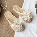 Comemore Flowers Flip Flops for Women Fashion Open Toe Light Flat Bottom Casual Women Slides Indoor Outdoor Women's Beach Shoes