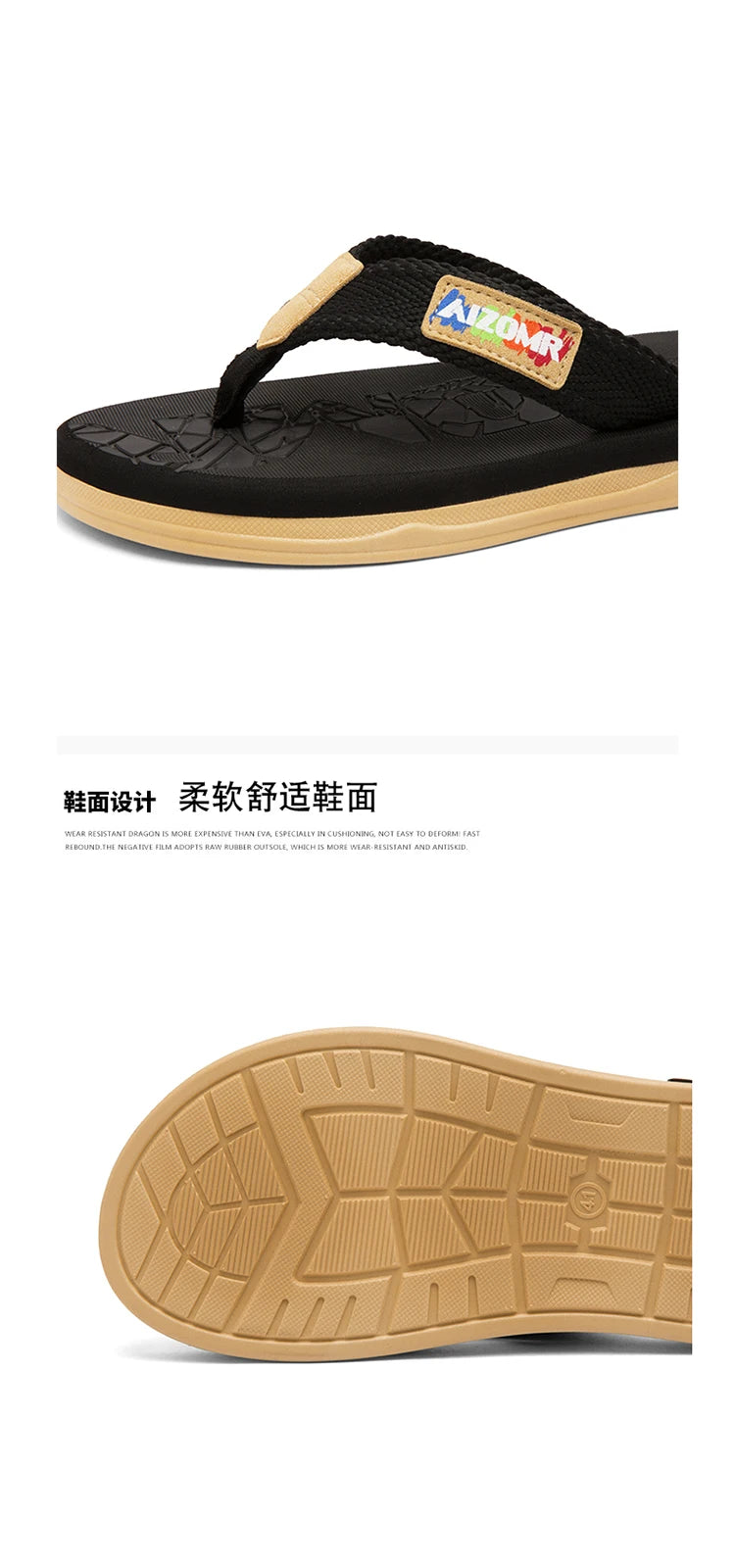Men's Flip-Flops Are a Popular Fashion Item, Flat, Soft, Comfortable, Simple, and Suitable for Outdoor Wear