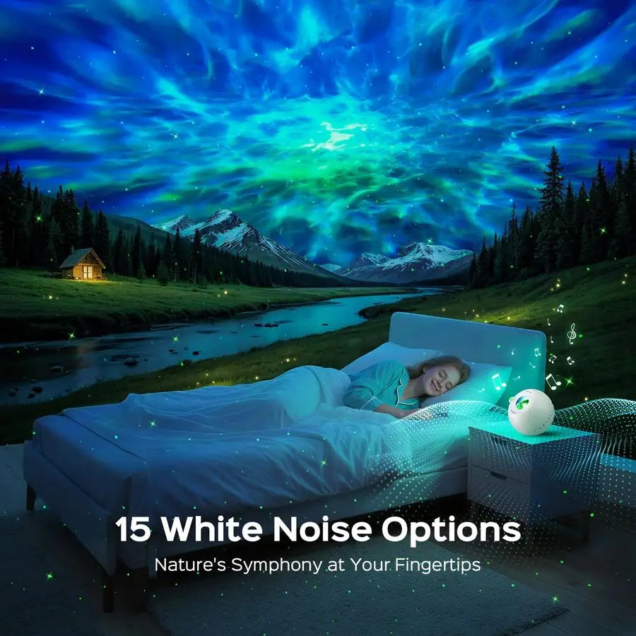 Fire Galaxy Projector Star Projector Night Light Projector 360 Effects Northern Lights Lava Lamp 15 White Noise Room Lights Room