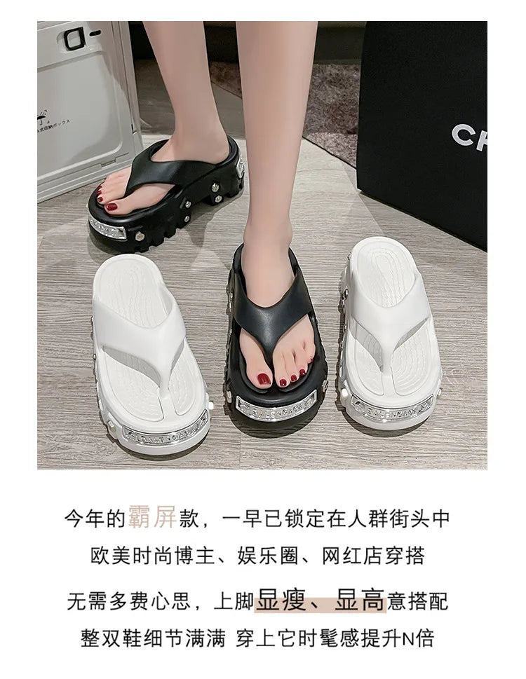 2025 New Sponge Cake Hole Shoes Thick Bottom Men's Couple Baotou Slippers Women's Non slip and Odorous Cold Slippers