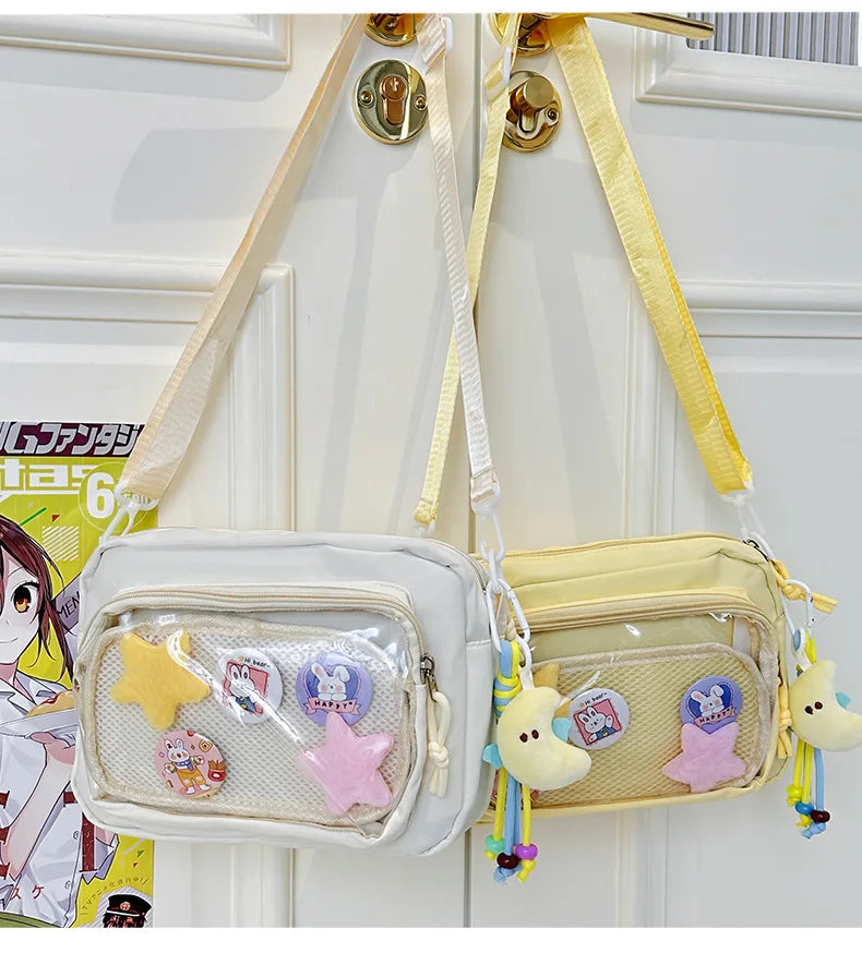 Japan and South Korea Cute Small Bag Female anime Pain Bag Pure Color Small Fresh Student Korean Simple Bag Crossbody Bag Female