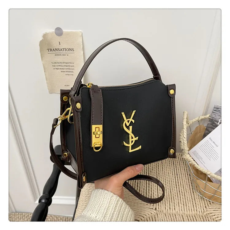 2026 New Korean Style Retro Mini Square Crossbody Bag Shoulder Top Handle Purse Textured Everyday Tote for Women