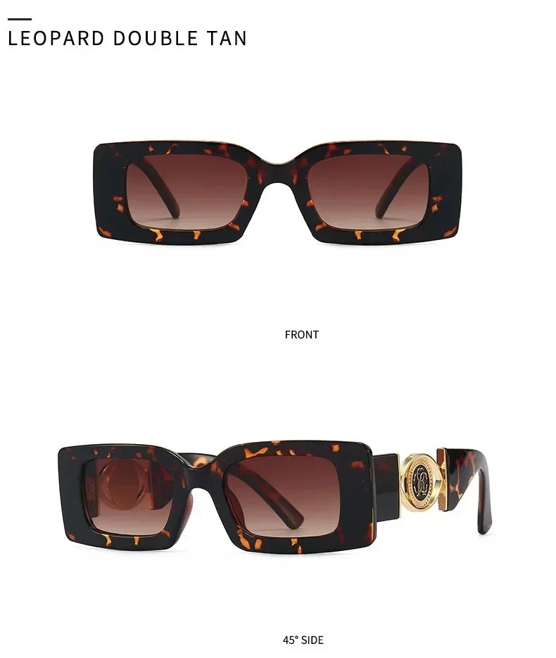 2026 New Retro Square Sunglasses for Women Men Flower Decoration Fashion Ladies Sun Glasses Ins Hot Shading Eyewear UV400