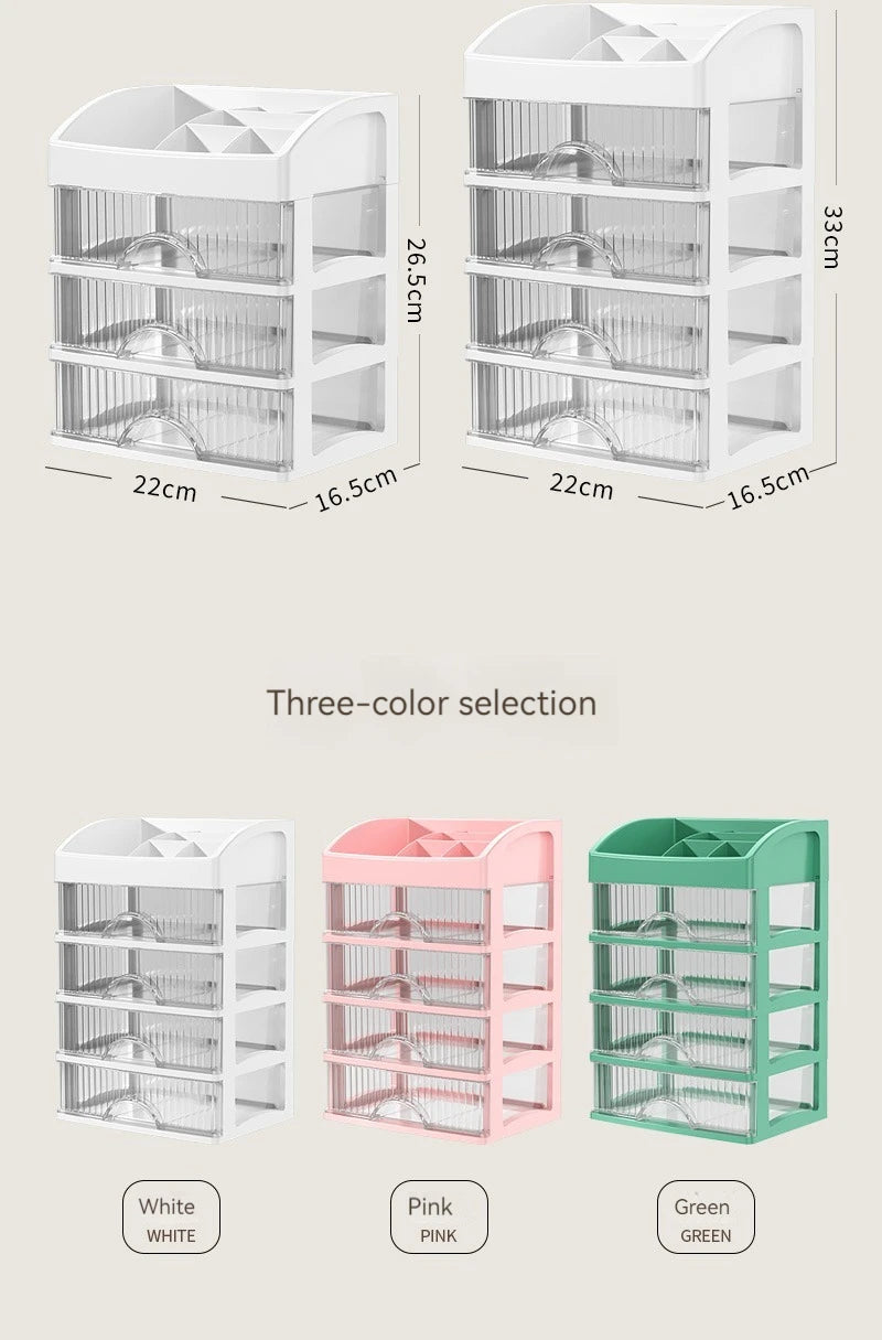 Clear 5-Tier Makeup Organizer with Drawers, Large Capacity Cosmetic Storage for Vanity, Dustproof Skincare Lipstick Brush Holder