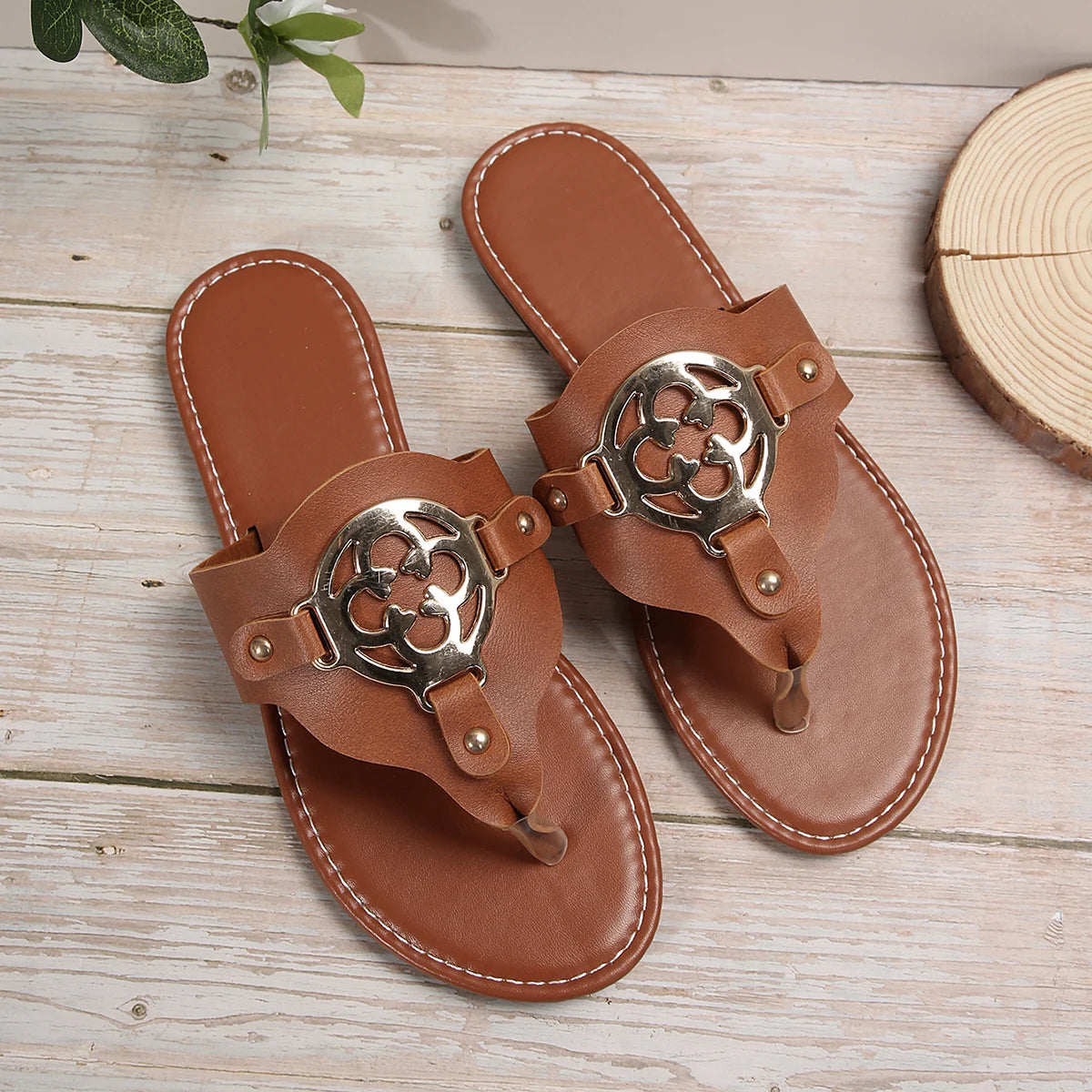 Flip-Flops Fashion Trendy Women's Beach Sandals Outdoor Wear Non-slip Outdoor New Versatile Women Slippers Zapatos De Mujer