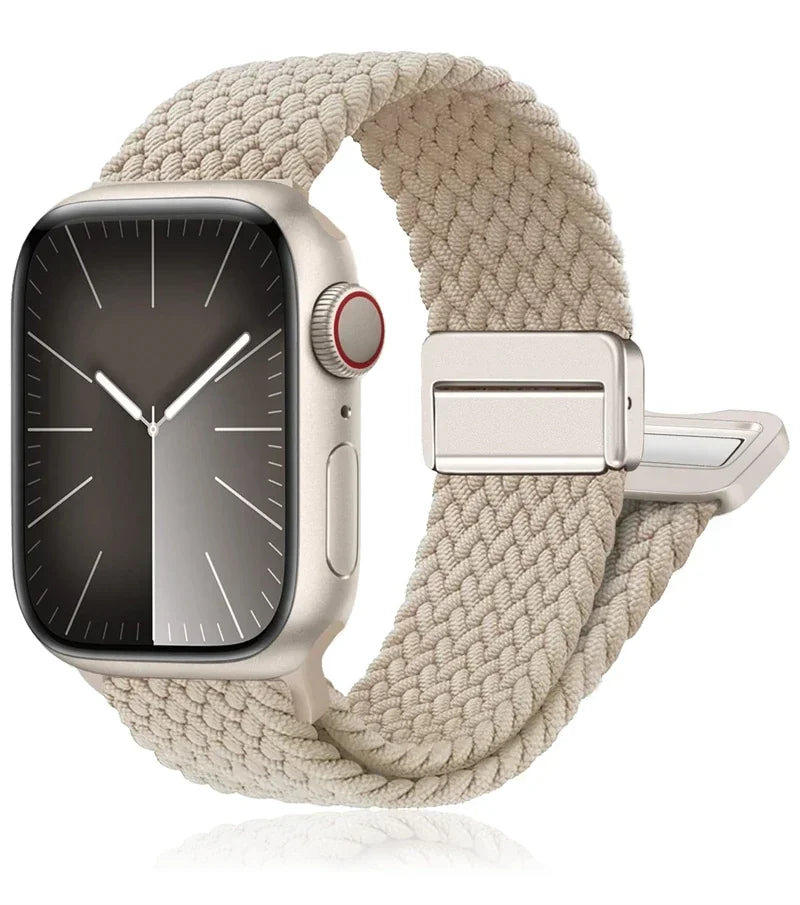 Braided Band For Apple Watch Strap 44mm 40mm 45mm 46mm 49mm 41mm 38 Magnetic Nylon Bracelet iWatch series se 7 6 8 9 10 Ultra 2