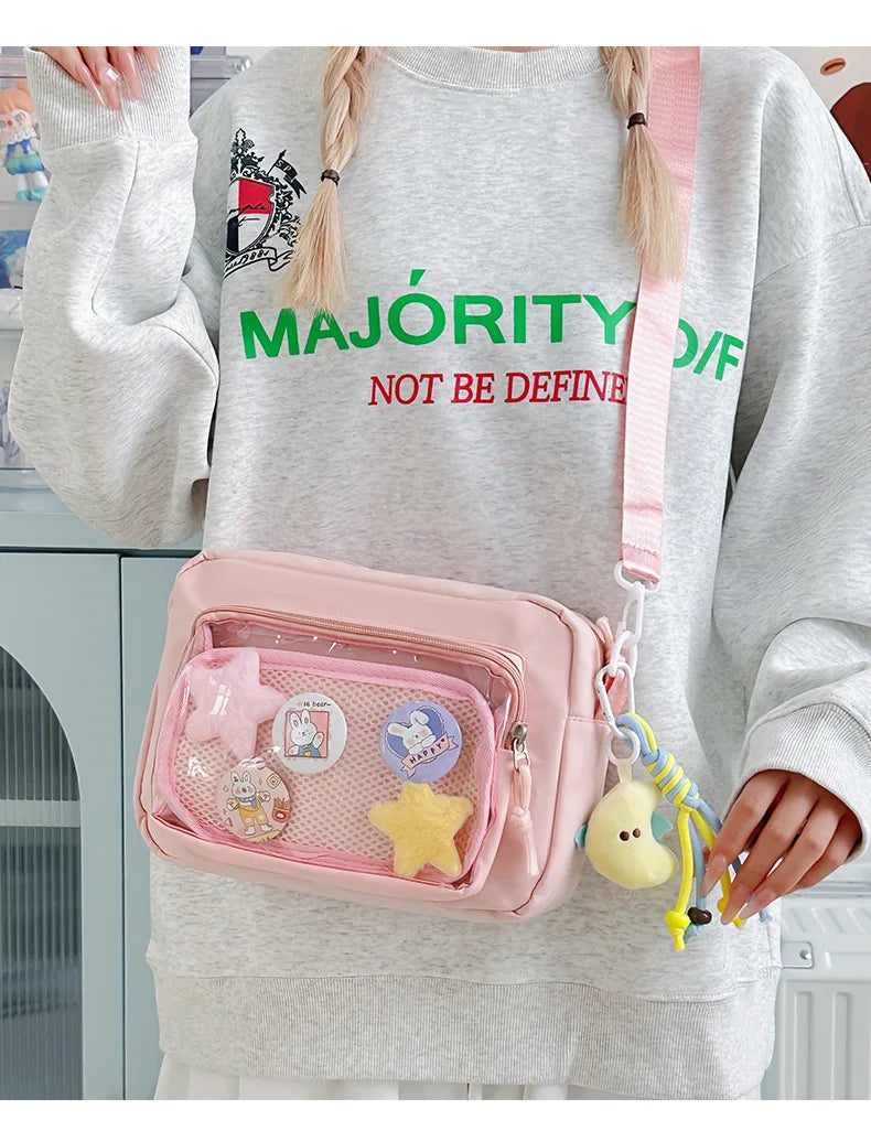 Japan and South Korea Cute Small Bag Female anime Pain Bag Pure Color Small Fresh Student Korean Simple Bag Crossbody Bag Female