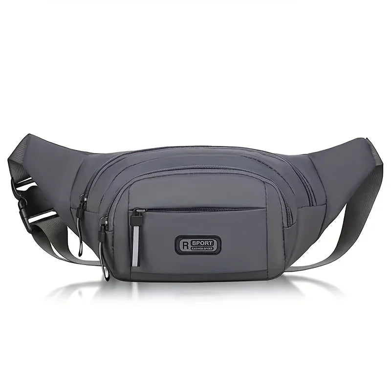 Women's fashionable multi-functional pocketed casual sports waist bag, solid color travel chest bag/work weekend summer vacation