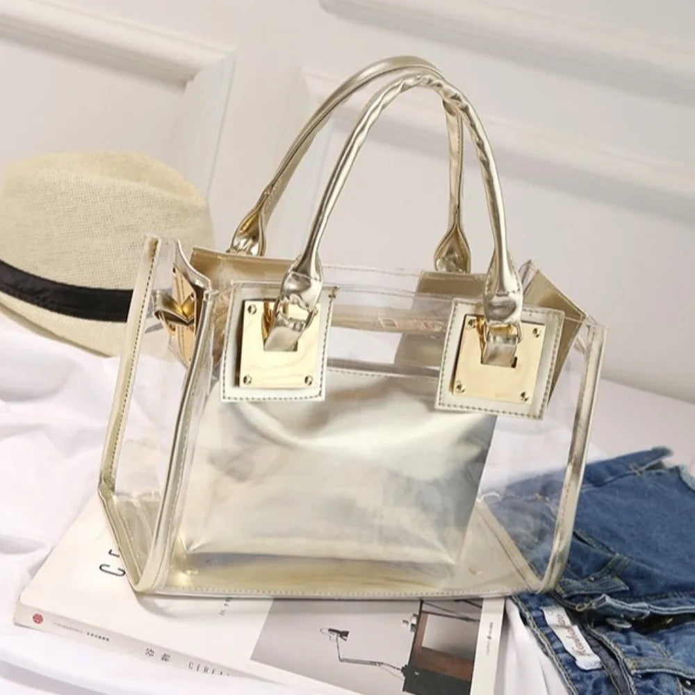 Large Summer Clear Totes Bags Transparent PVC Women Handbags Crossbody Clutch Purse Shoulder Messenger Bag The Songkran Festival