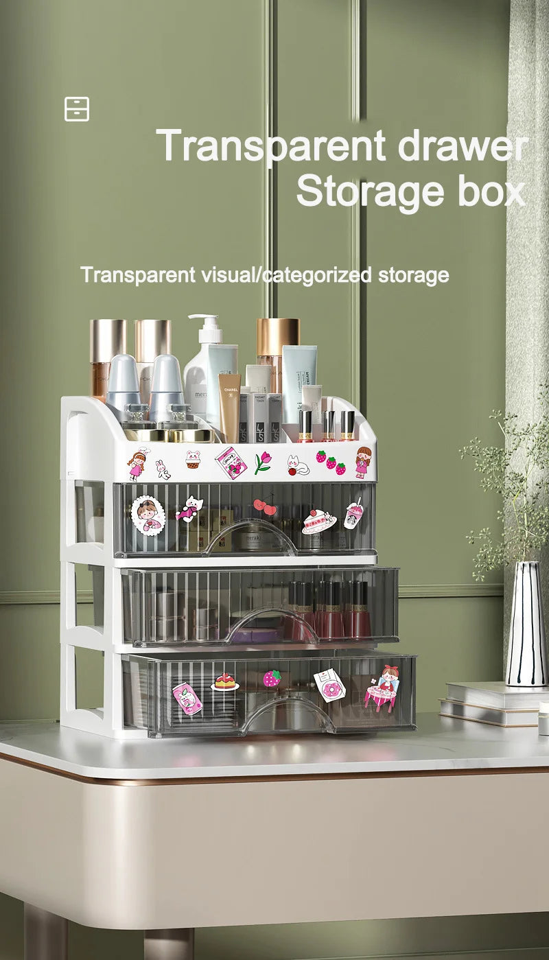 New 1Pc 5-layer Makeup Storage Box Debris Storage Box Drawer-style Dressing Table Office DeskCosmetics Multi-layerstoragecabinet