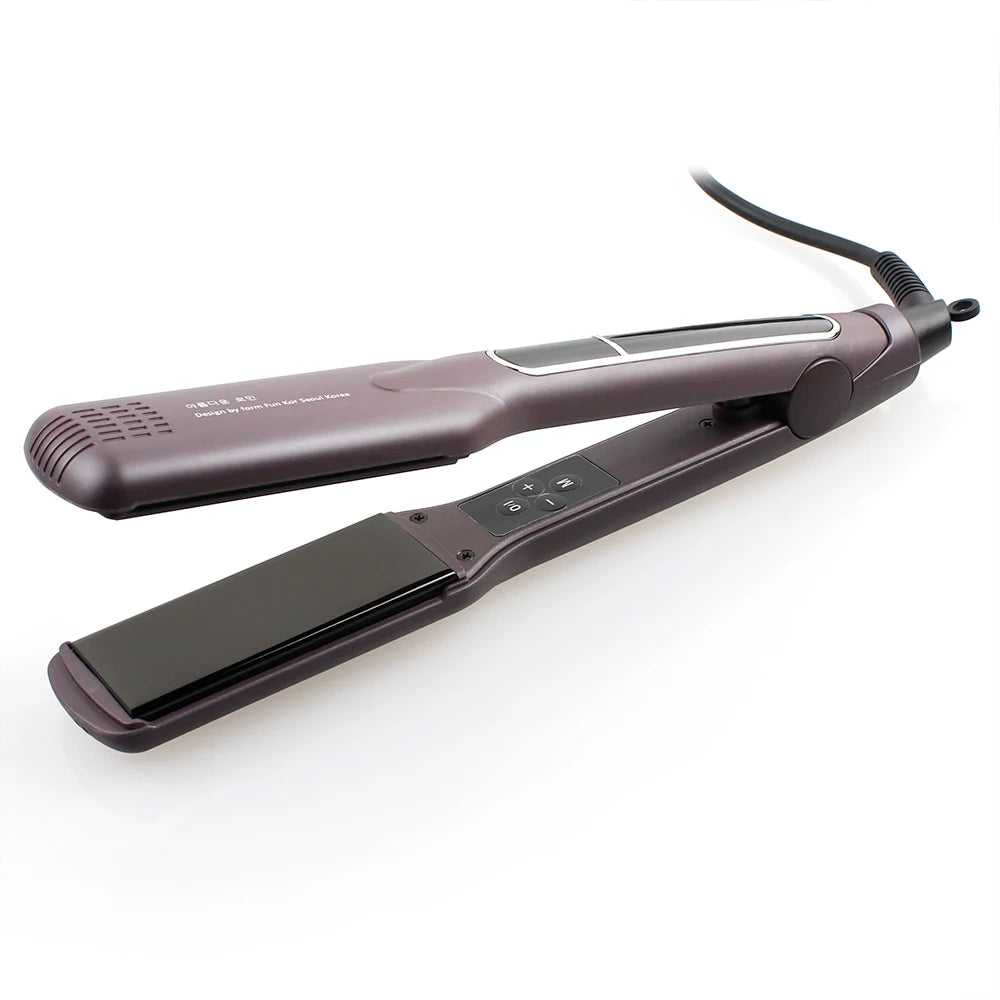 Korean Hair Straightener Keratin Treatment Floating Wide Plate Ceramic Flat Iron Dual Voltage Hair Curling Iron Salon Styler