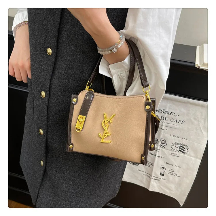 2026 New Korean Style Retro Mini Square Crossbody Bag Shoulder Top Handle Purse Textured Everyday Tote for Women