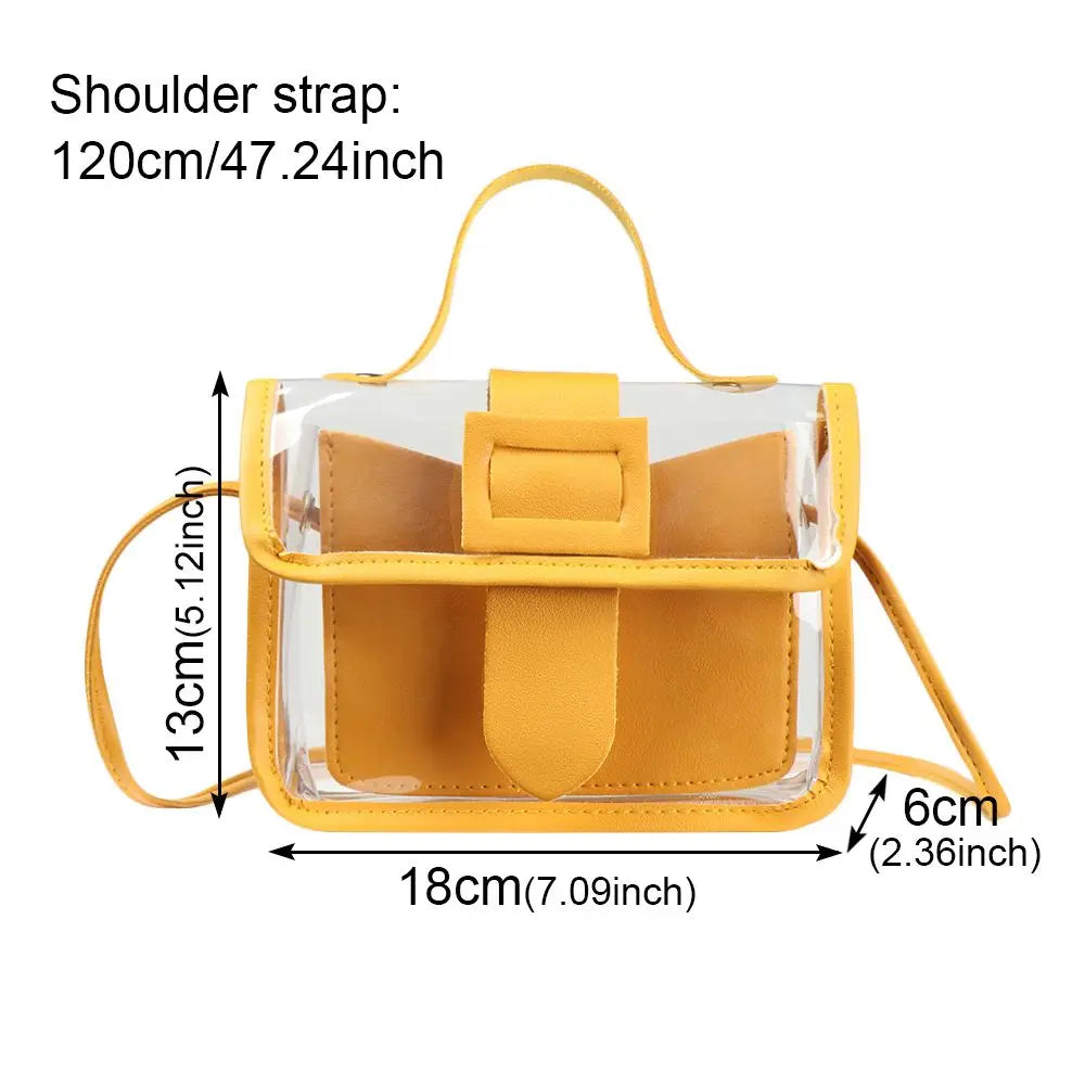 Small Women's Small Bag Transparent Jelly Candy Color Square Messager Bag Fashion Clutches PVC Shoulder Bag Crossbody Handbag