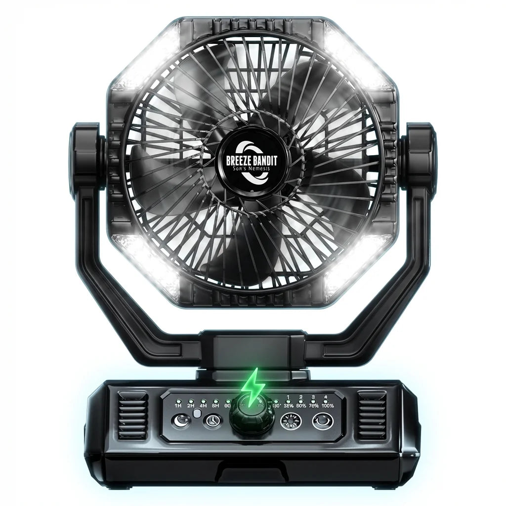 coldSky 20000mAh Battery Camping Fan with LED Lantern 8 Speed Desk Fan Portable Outdoor Fan Teny Picnic Fishing Travel Jobsite