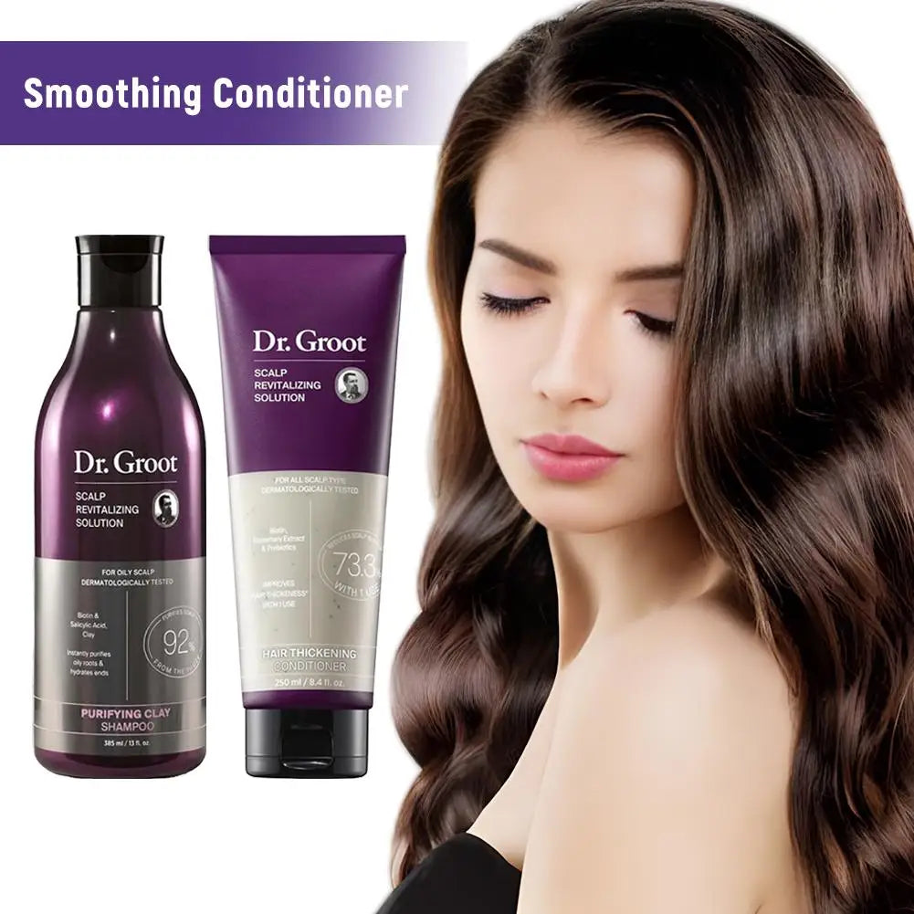 Dr. Groot Scalp Revitalizing Solution Hair Care Set Korean Brand 385ml Purifying Clay Shampoo 250ml Hair Thickening Conditioner