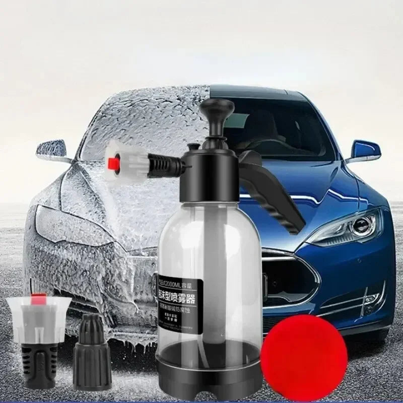 2L Foam Sprayer Car Wash Hand-held Foam Watering Can Air Pressure Sprayer Plastic Disinfection Water Bottle Car Cleaning Tools