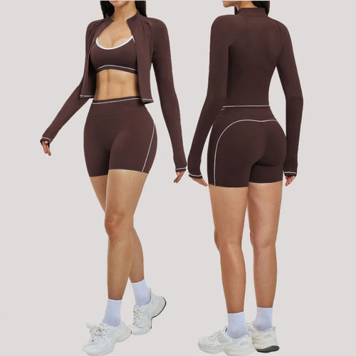 3PCS Sports Sets Woman Set Yoga Sexy Outfits Nude Feel Spring Summer Women's Gym Kit Female Fitness Clothing Outdoor Running