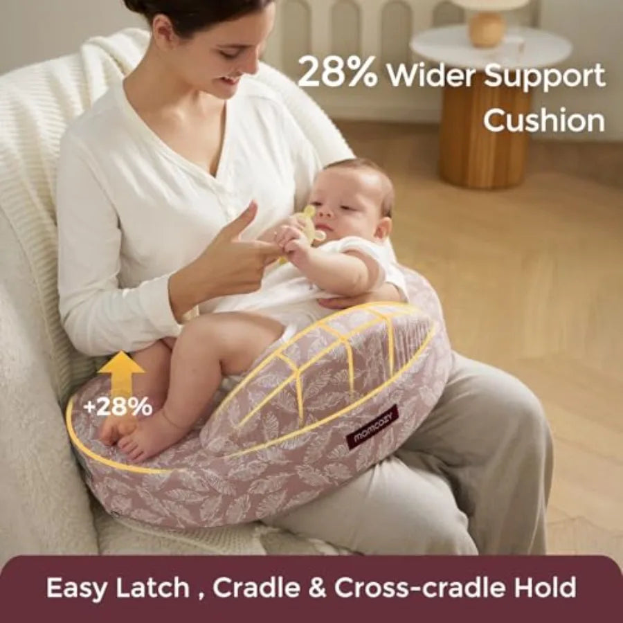 Innovative Safety Guard Nursing Pillow - Firm and Springy Memory Foam - Stable Ergonomic Support and Comfort - Wider Breastfeed