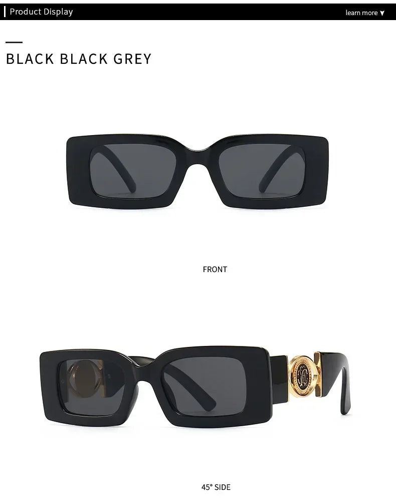 2026 New Retro Square Sunglasses for Women Men Flower Decoration Fashion Ladies Sun Glasses Ins Hot Shading Eyewear UV400