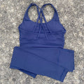 Yoga Set Gym Sports Set 2 Piece Women Workout Outfit Fitness Suit Cross Straps Bra Top And High Waist Leggings Running Tracksuit