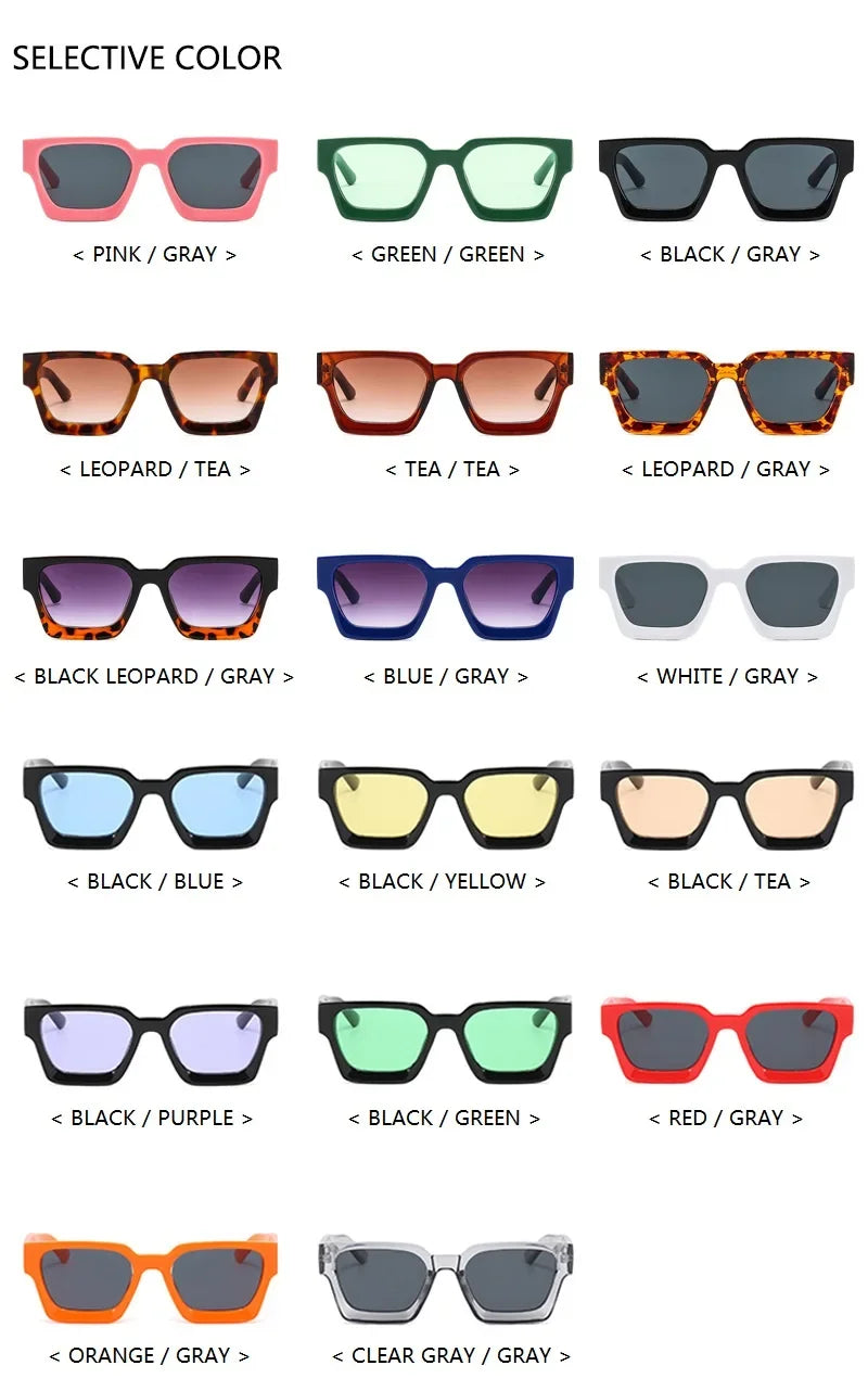 Square Vintage Sunglasses Men Women Fashion Punk Retro Brand Designer Sunglasses Driving Sun Glasses Male UV400 Goggles Shades