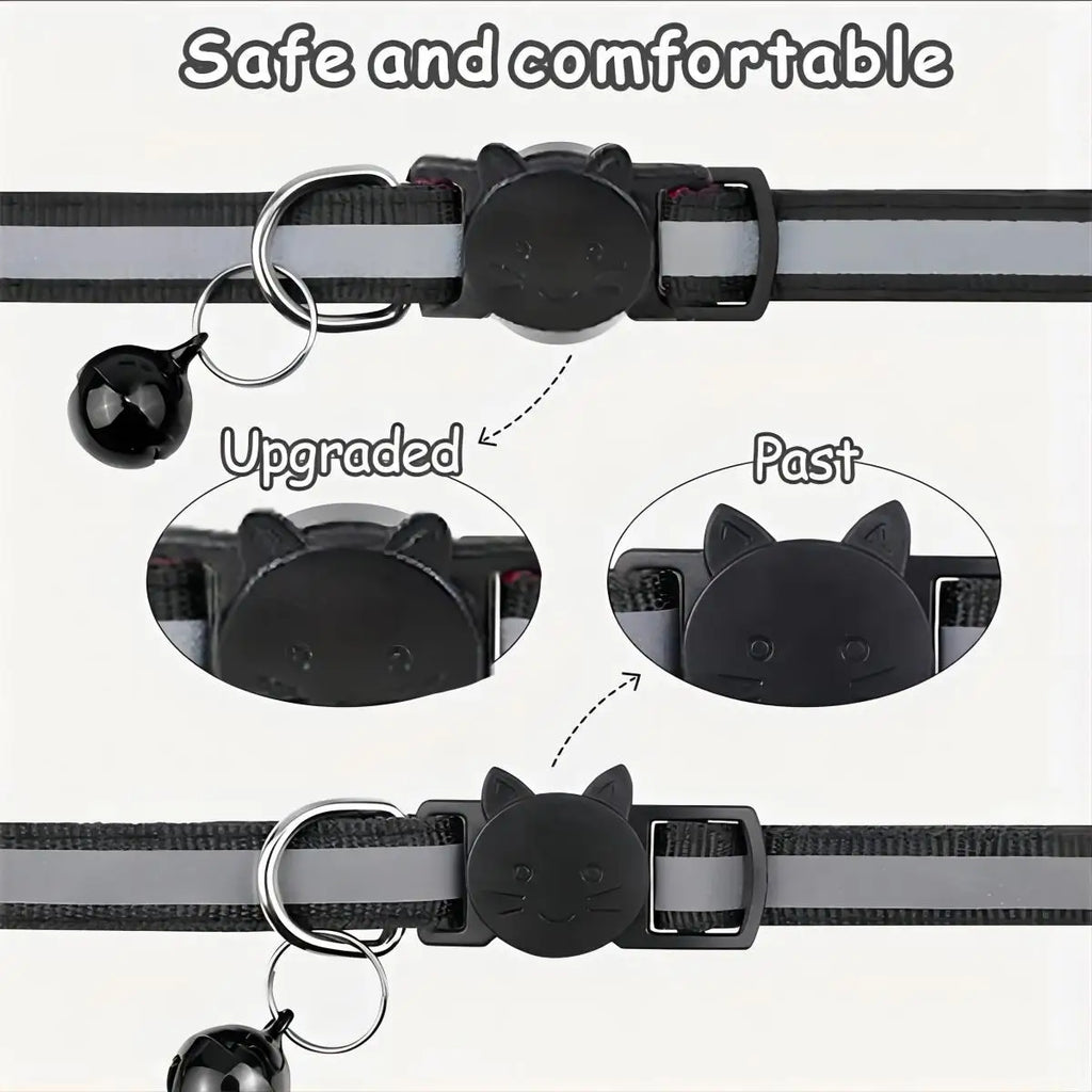 2 PC cat and dog footprints really reflective pet collar+strip reflective pet collar, reflective anti-lost pet collar.