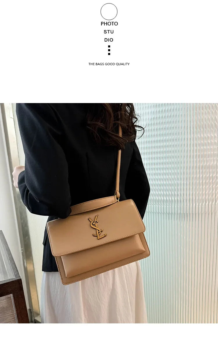 High-End Leather Women Diaper Bag Classic Designer Paris Casual Simple Vintage Trendy Design with Adjustable Shoulder Strap