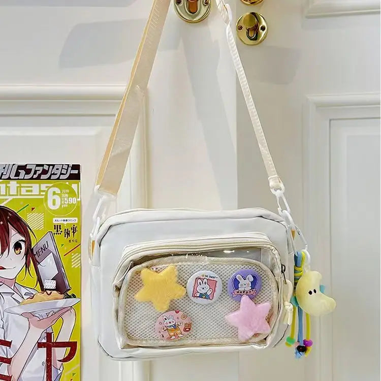 Japan and South Korea Cute Small Bag Female anime Pain Bag Pure Color Small Fresh Student Korean Simple Bag Crossbody Bag Female