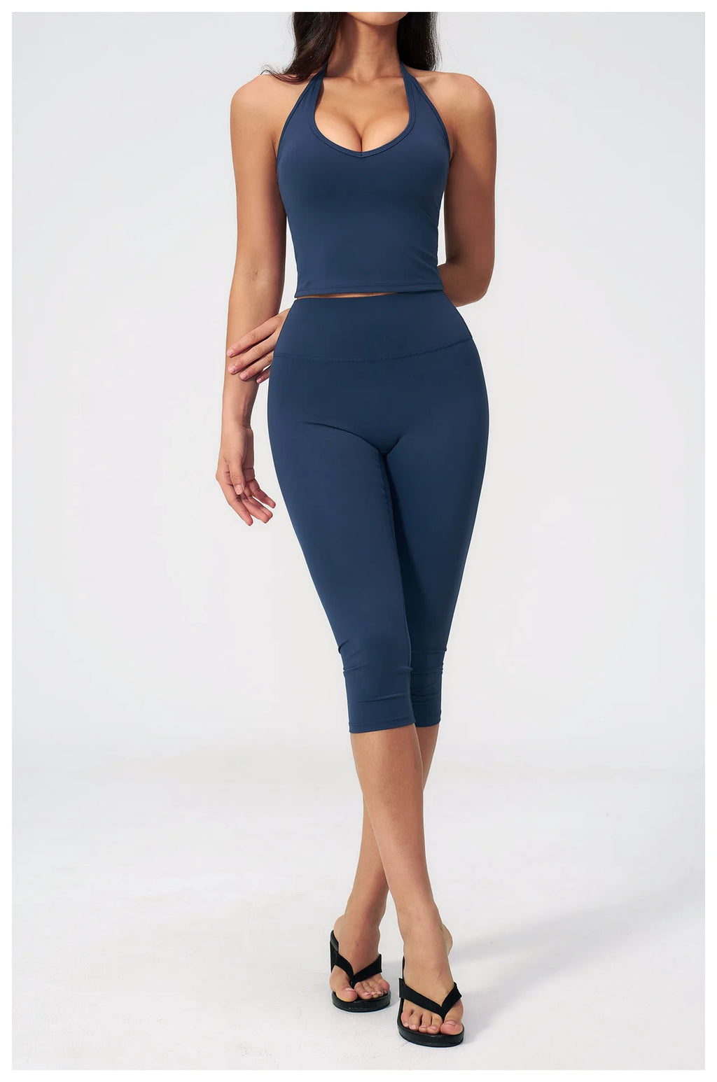 Yoga Set 2PCS Sports Set Short Sleeve Fitness Outfits Women Tracksuit Workout Clothes Running Capri Pants Gym Suit Athletic Wear