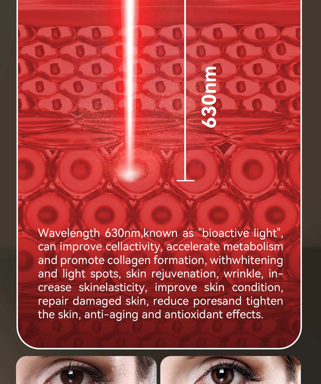Hello Face Rechargeable Red Light Therapy Mask for Face & Neck  Infrared LED Mask Skincare Device for Glowing Skin