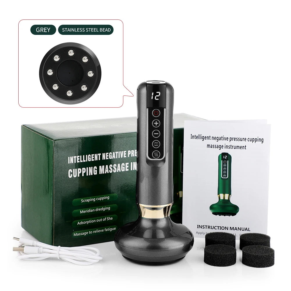 Electric Cupping Massager Vacuum Suction Cup GuaSha Anti Cellulite Beauty Health Scraping Infrared Heat Body Slimming Massage