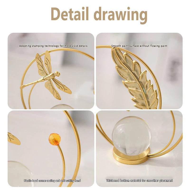 European Home Furnishings TV Cabinets Creative Decorations Living Room Foyer Light Luxury Desktop Iron Crystal Ball Ornaments
