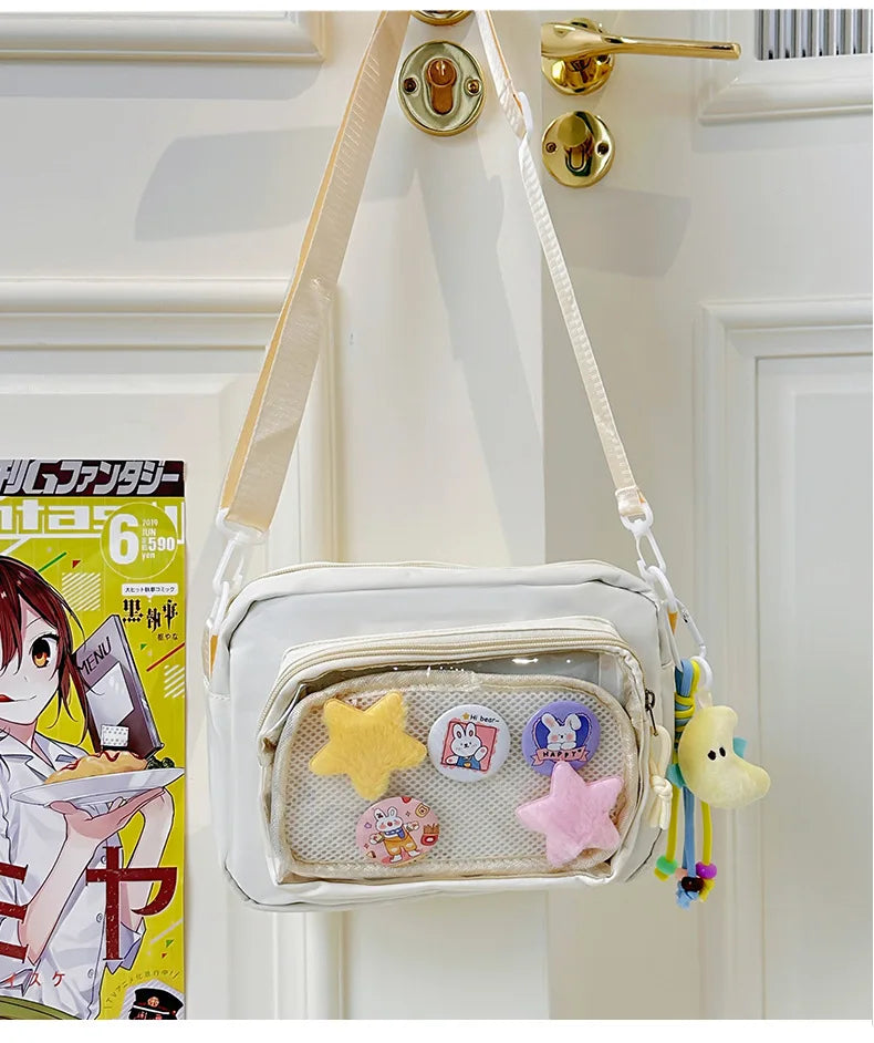 Japan and South Korea Cute Small Bag Female anime Pain Bag Pure Color Small Fresh Student Korean Simple Bag Crossbody Bag Female