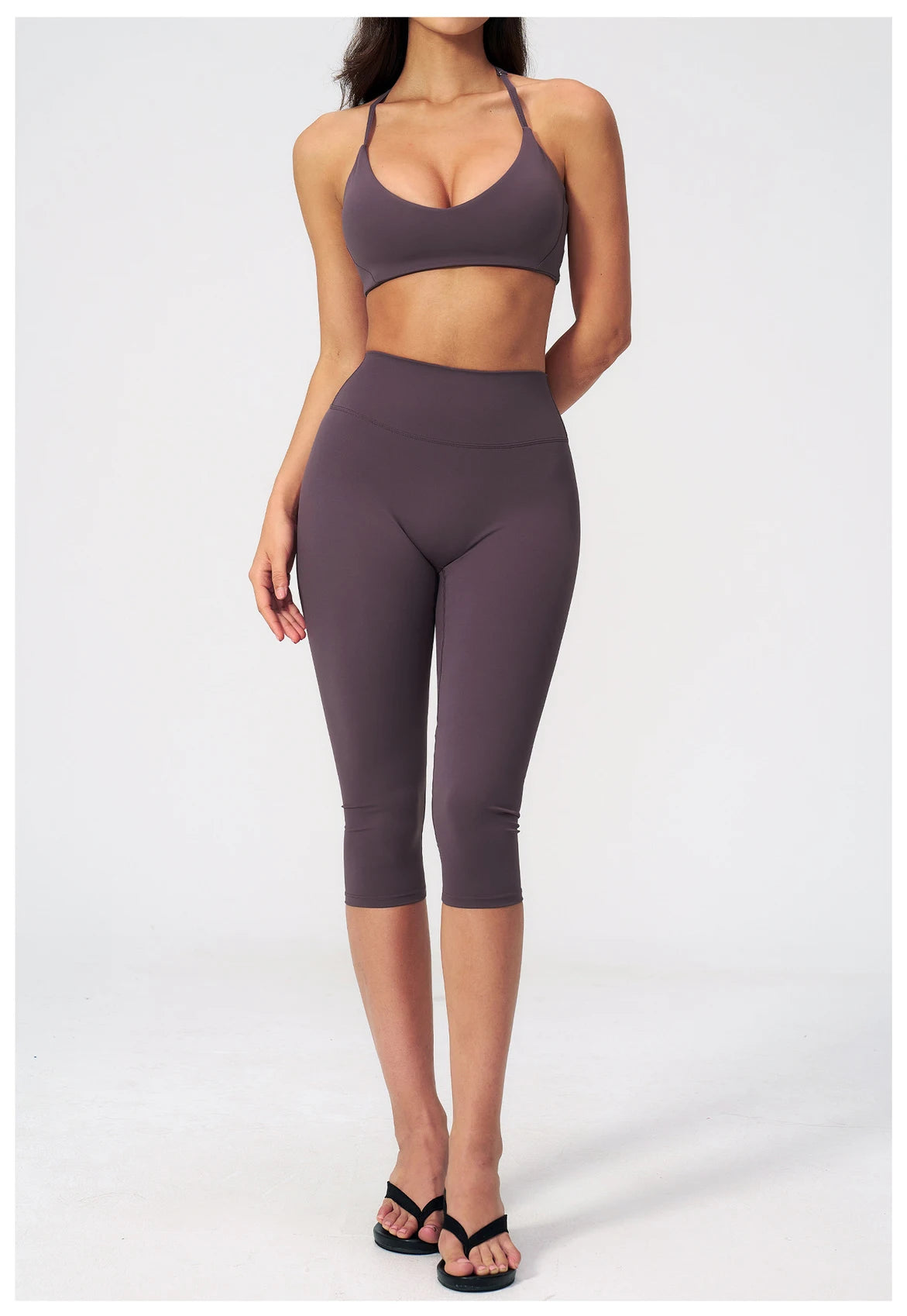 Yoga Set 2PCS Sports Set Short Sleeve Fitness Outfits Women Tracksuit Workout Clothes Running Capri Pants Gym Suit Athletic Wear