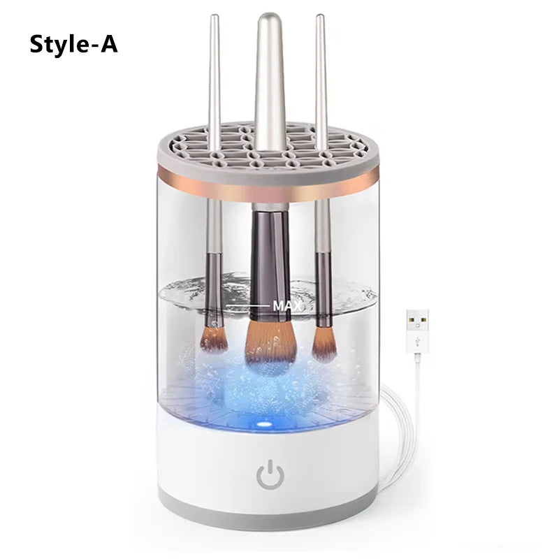 Portable USB Makeup Brush Cleaner 3 In 1 Electric Cosmetic Brushes Cleaning Dryer Tool Automatic Wash Makeup Cleaner For Women