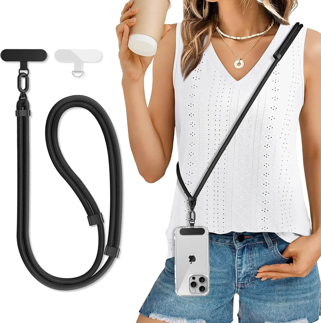 Universal Adjustable Phone Lanyard Crossbody Necklace Strap Phone Case Long Hanging Rope with Clip Anti-Lost Durable and Sturdy