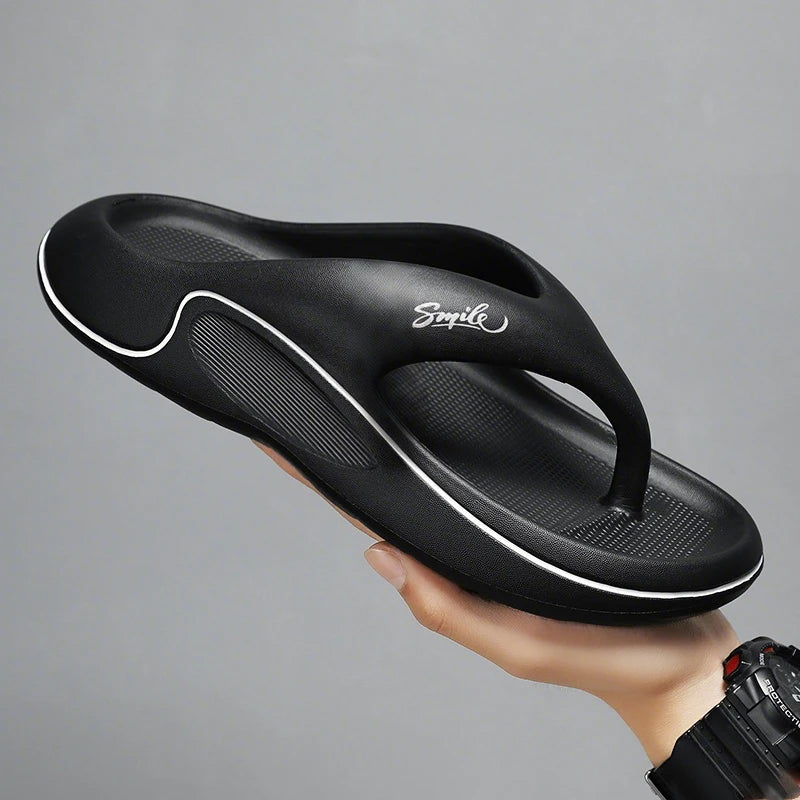 Flip-Flops for Men and Women Summer 2025 New Outer Wear Non-Slip Anti-Odor Flip-Flops Thick-Soled Beach Slippers